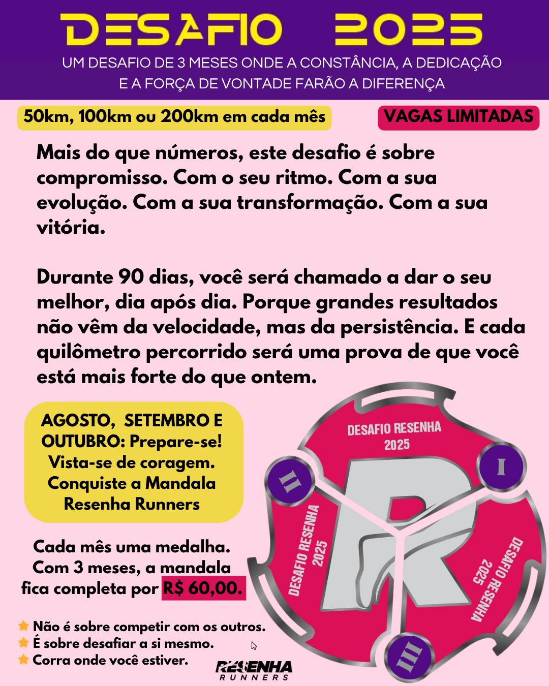 Desafio 2025 Mandala Resenha Runners